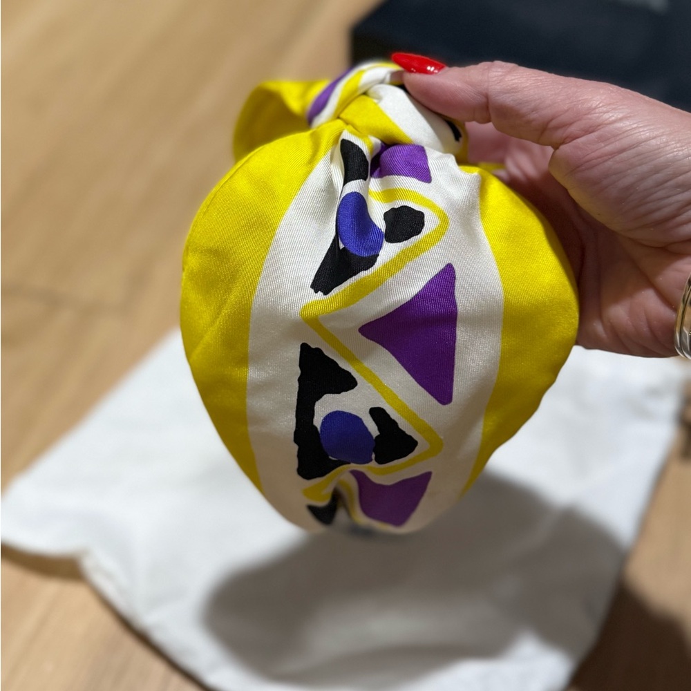Prada Yellow & Purple Knotted Headband - Picture 5 of 8